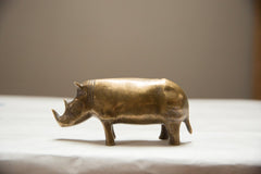Vintage African Large Golden Patina Bronze Rhino // ONH Item ab00676 Image 2