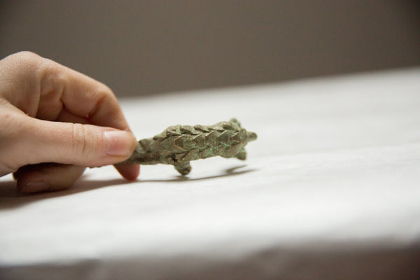 Vintage African Oxidized Bronze Pangolin // ONH Item ab00685 Image 2