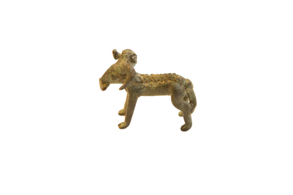 Vintage African Oxidized Bronze Ram Eating Leaf // ONH Item ab00686