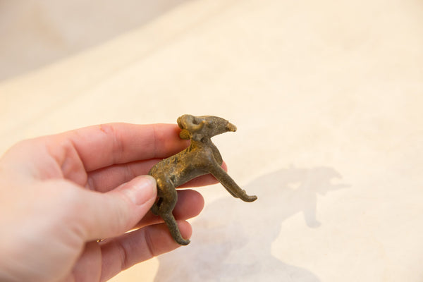 Vintage African Bronze Ram Eating Leaf // ONH Item ab00687 Image 1