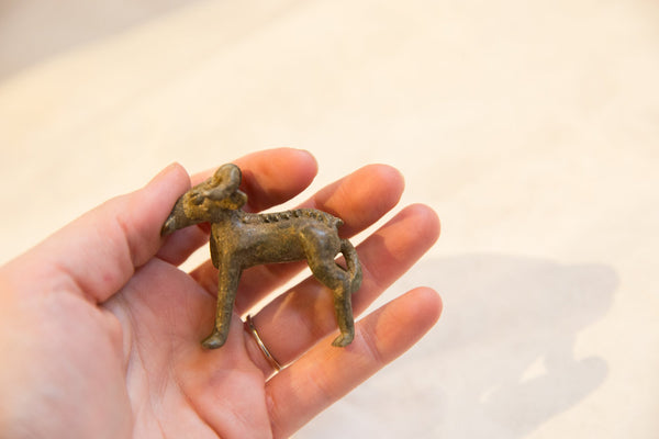 Vintage African Bronze Ram Eating Leaf // ONH Item ab00687 Image 3