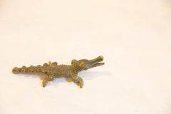 Vintage African Dark Oxidized Bronze Crocodile // ONH Item ab00693 Image 1