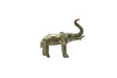 Vintage African Oxidized Bronze Trunk Up Elephant // ONH Item ab00702