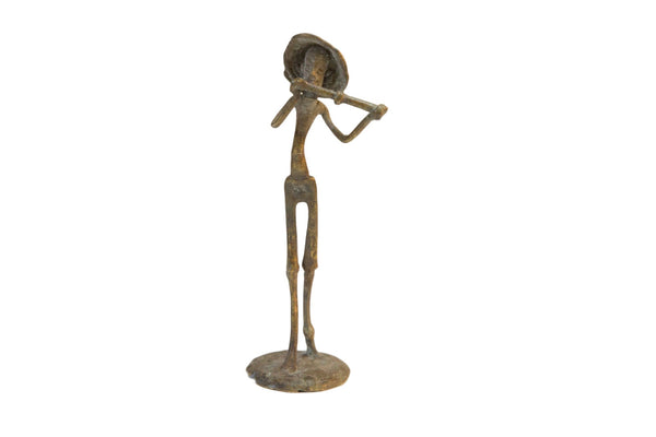 Vintage African Bronze Musician Statue // ONH Item ab00724