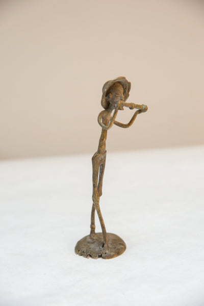 Vintage African Bronze Musician Statue // ONH Item ab00724 Image 2