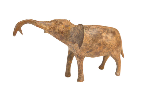 Vintage African Light Patina Elephant Trunk Up // ONH Item ab00725