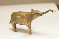 Vintage African Golden Patina Elephant Trunk Up // ONH Item ab00726 Image 1
