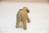 Textured rear of the vintage oxidized bronze wire mesh elephant.