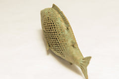 Vintage African Oxidized Bronze Mesh Design Fish Large // ONH Item ab00730 Image 2