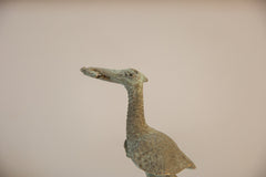 Vintage African Large Oxidized Bronze Stork Eating Fish // ONH Item ab00735 Image 3