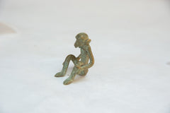 Vintage African Oxidized Bronze Sitting Monkey // ONH Item ab00744 Image 1