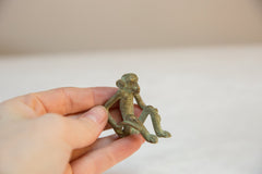 Vintage African Oxidized Bronze Sitting Monkey // ONH Item ab00744 Image 2