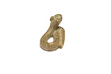 Small vintage African striped snake sculpture with a textured, greenish-brown patina.
