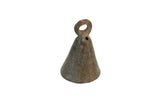 Vintage handmade African empty bronze bell, mid-century with aged patina.