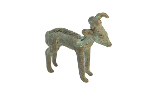 Vintage African Oxidized Bronze Forward Horn Ram // ONH Item ab00751