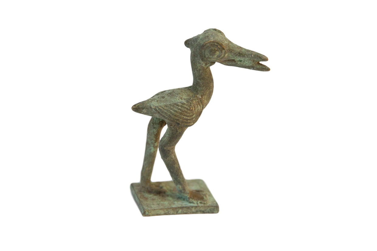 Vintage African Oxidized Bronze Stork // ONH Item ab00753