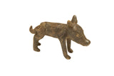 Vintage African bronze pig sculpture with rich, dark aged patina.