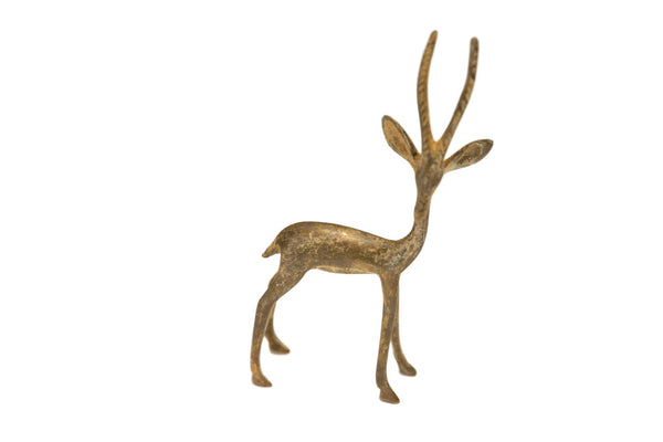 Vintage African Light Patina Turning Gazelle // ONH Item ab00757
