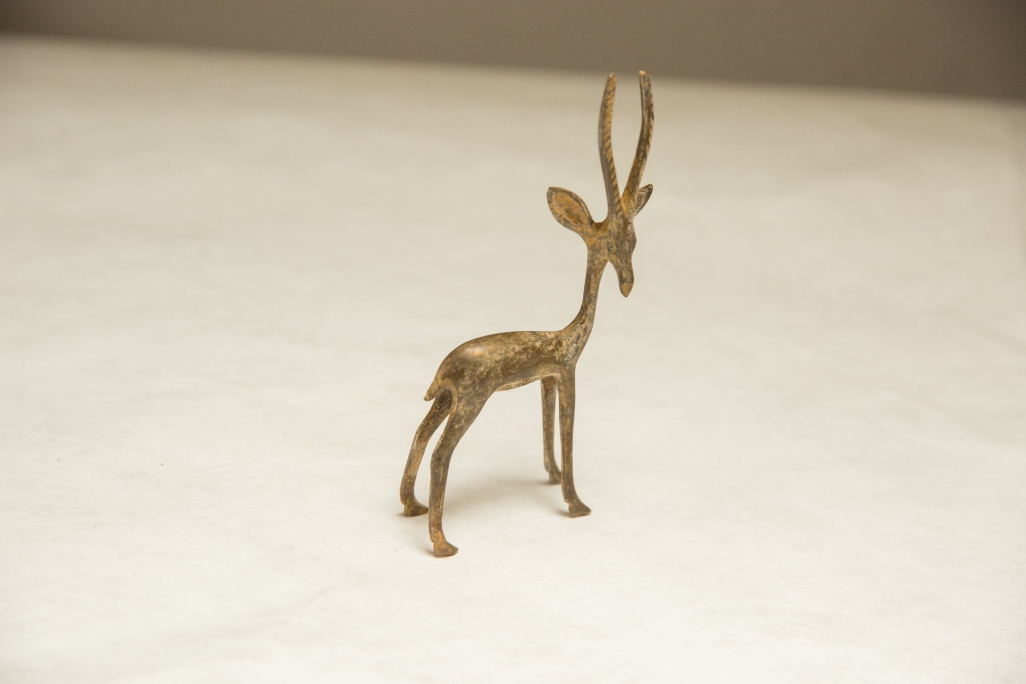 Vintage African Light Patina Turning Gazelle // ONH Item ab00757 Image 1