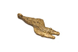 Vintage African double-headed spotted snake pendant with a rustic, handmade texture.