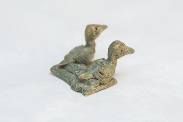 Vintage African Bronze Sitting Birds // ONH Item ab00763 Image 1