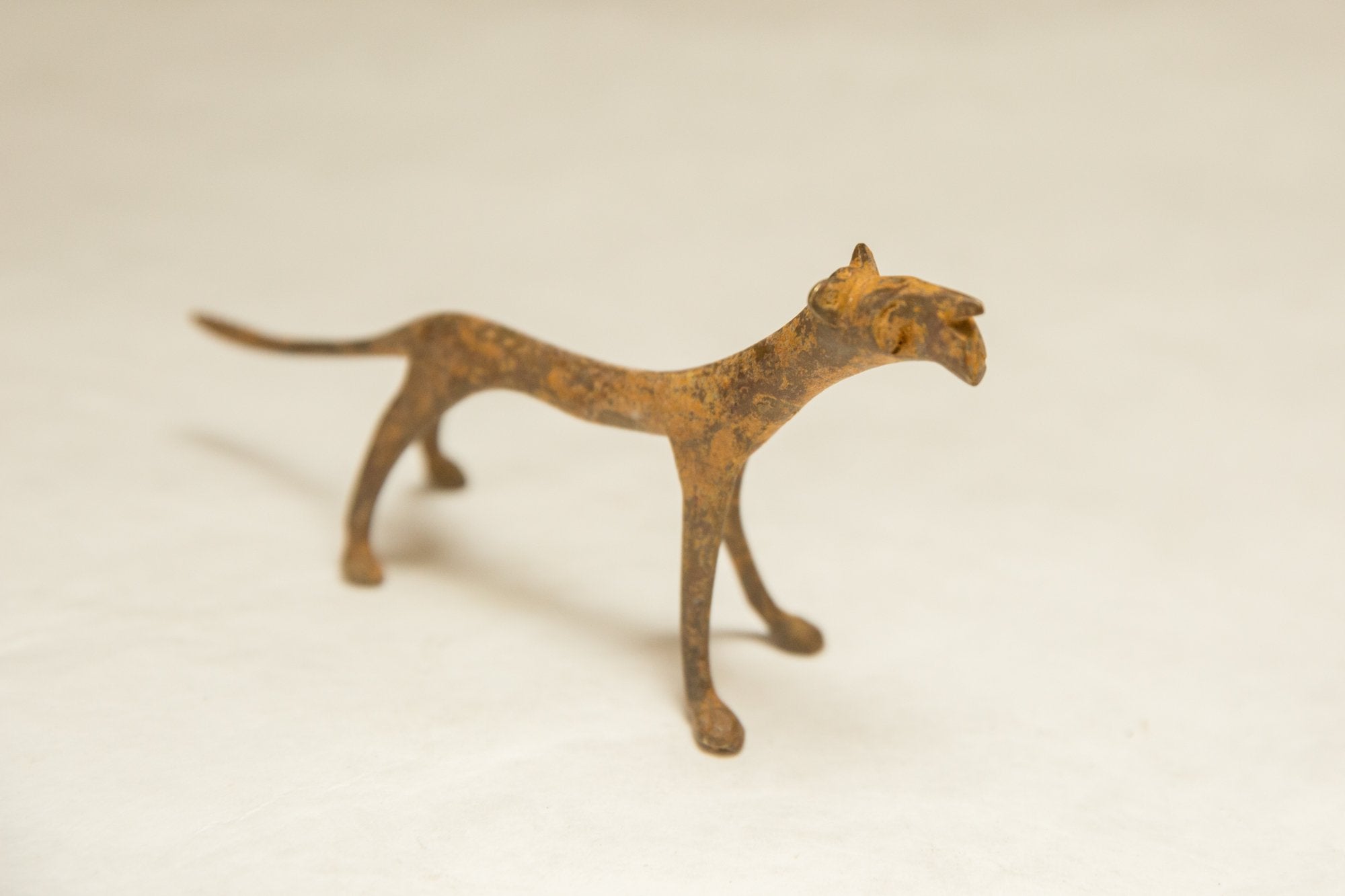 Vintage African Light Patina Bronze Cheetah // ONH Item ab00765 Image 1