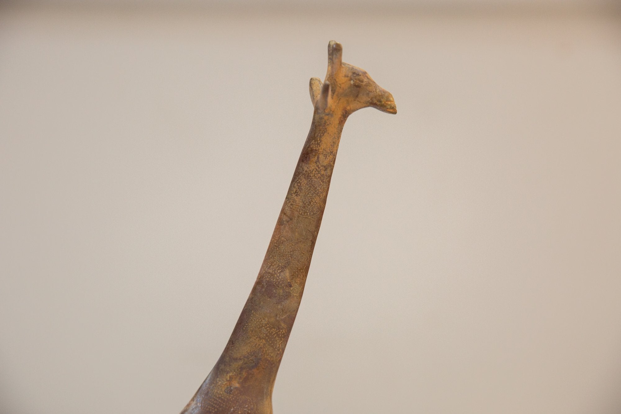 Vintage African Light Patina Bronze Giraffe // ONH Item ab00768 Image 1