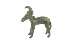 Vintage African Bronze Forward Horn Ram with Leaf // ONH Item ab00770