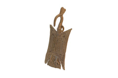 Vintage African Rectangular Bronze Bird Medallion // ONH Item ab00774
