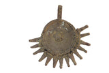 Collectible vintage African bronze crocodile medallion, hand-cast, textured patina 4x4 inches.