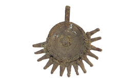 Vintage African Bronze Crocodile Head Medallion // ONH Item ab00777
