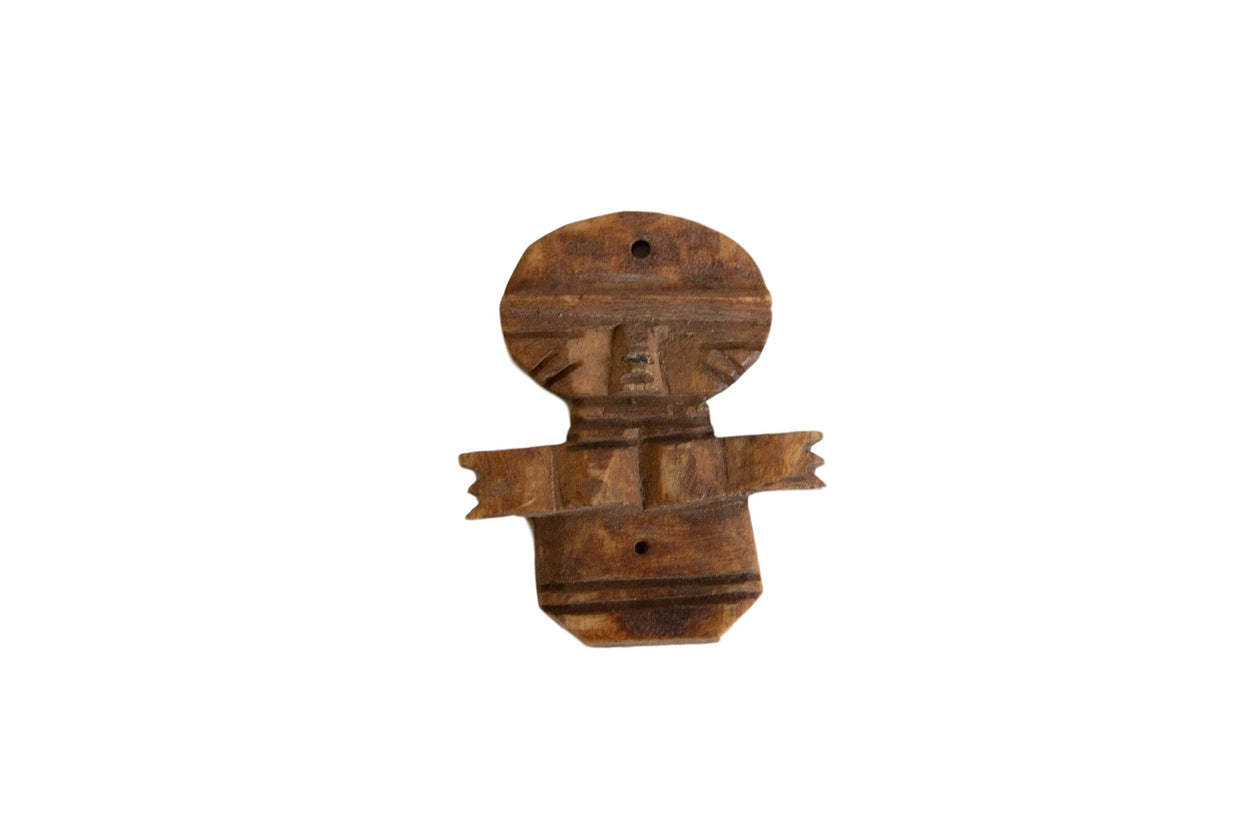Vintage African Wooden Person Pendant // ONH Item ab00780