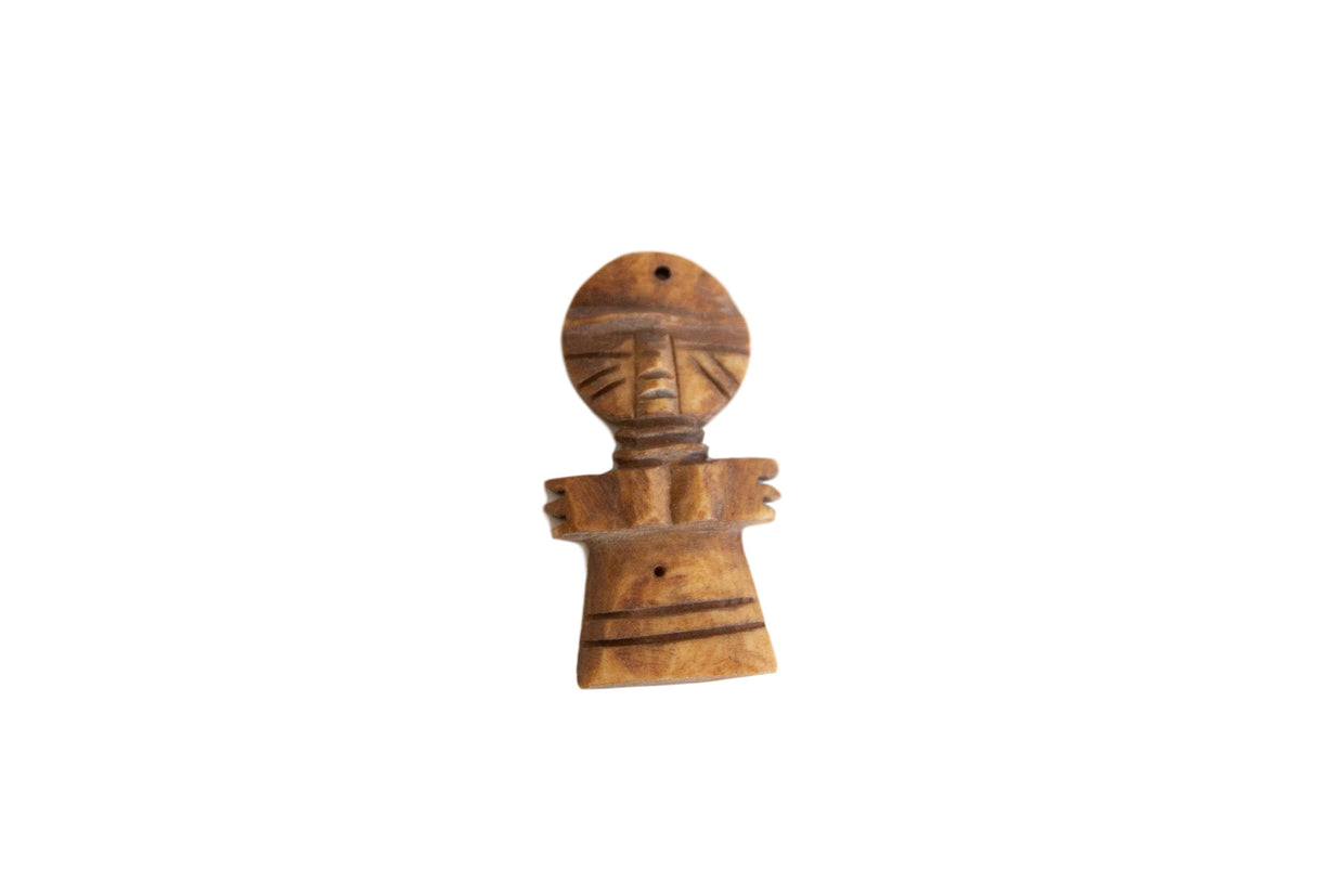 Vintage African Wooden Person Pendant // ONH Item ab00781