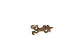 Vintage African handmade bronze pendant in the form of a smooth, stylized lizard.