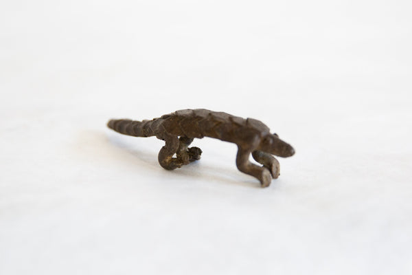 Vintage African Dark Bronze Pangolin with Curved Tail // ONH Item ab00786 Image 1