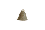 Vintage African bronze bell with a smooth finish and a weathered, earthy patina.