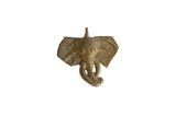 Collectible African bronze elephant head pendant, handmade with light patina, 2.5 inches.