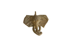 Vintage African Bronze Light Patina Elephant Head Pendant // ONH Item ab00801