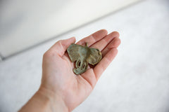 Vintage African Bronze Light Patina Elephant Head Pendant // ONH Item ab00801 Image 2