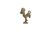 Vintage African bronze rooster pendant with textured, stylized details and an aged patina.