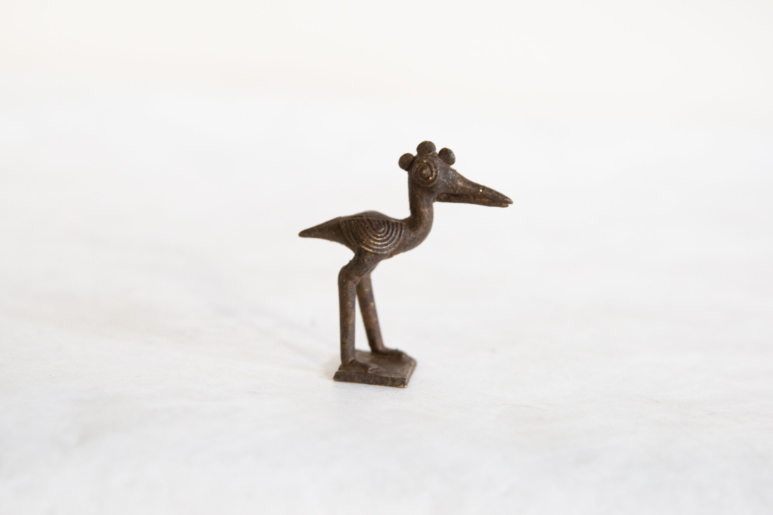 Vintage African Dark Bronze Crowned Stork // ONH Item ab00810 Image 1