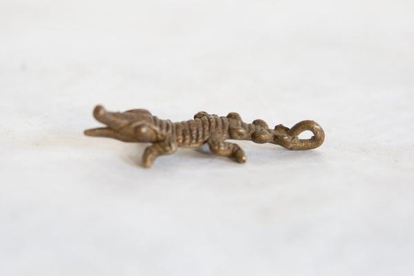 Vintage African Bronze Crocodile Pendant // ONH Item ab00813 Image 1