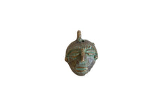 Vintage African Oxidized Bronze Small Mask Pendant // ONH Item ab00818
