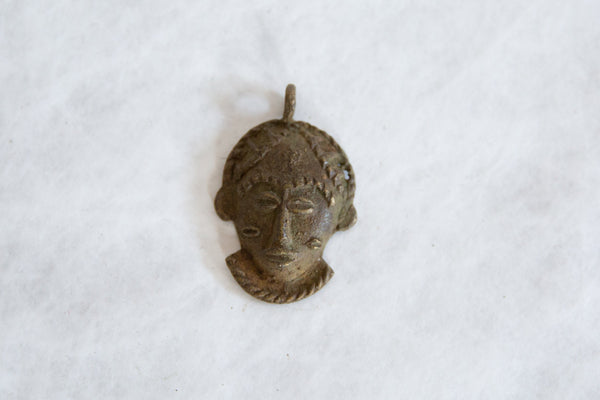 Vintage African Bronze Mask Pendant // ONH Item ab00820 Image 1