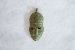 Vintage African Oxidized Bronze Mask Pendant // ONH Item ab00824 Image 1