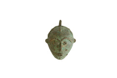 Vintage African Oxidized Bronze Mask Pendant // ONH Item ab00827