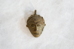 Vintage African Bronze Mask Pendant // ONH Item ab00832 Image 1