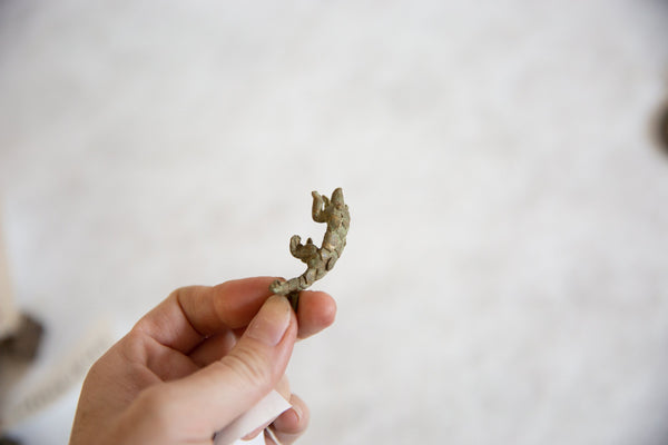 Vintage African Oxidized Bronze Small Pangolin Pendant // ONH Item ab00835 Image 2