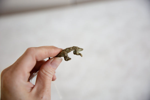 Vintage African Oxidized Bronze Small Pangolin Pendant // ONH Item ab00835 Image 3