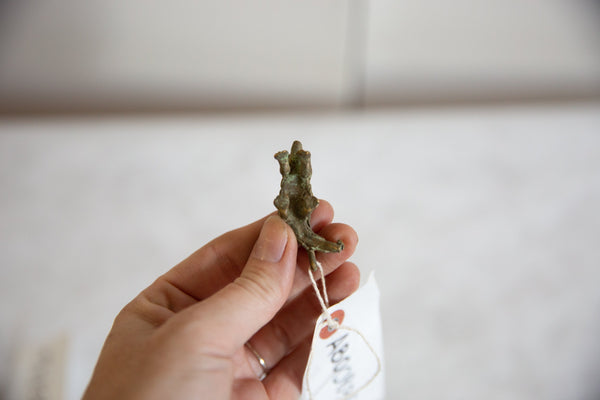 Vintage African Oxidized Bronze Small Pangolin Pendant // ONH Item ab00835 Image 5